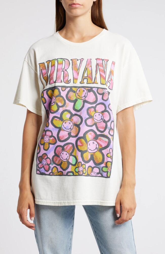 Merch Traffic Nirvana Oversize Cotton Graphic T-Shirt in Cream Cover