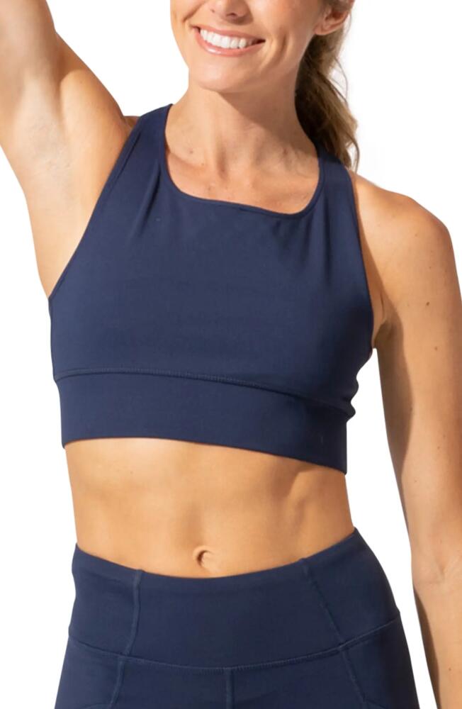 Threads 4 Thought Strappy Sports Bra in Raw Denim Cover