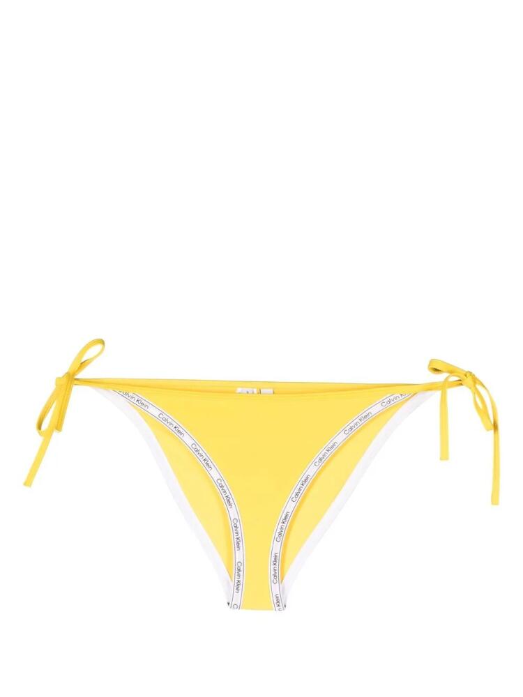 Calvin Klein logo-print strap bikini bottoms - Yellow Cover