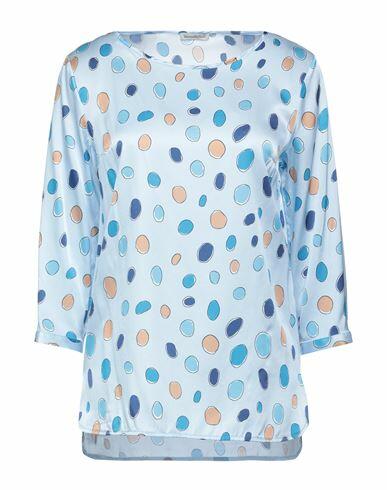 Camicettasnob Woman Top Sky blue Viscose, Silk, Elastane Cover