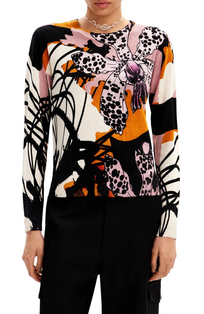 Desigual M. Christian Lacroix Orchid Pullover in Ivory/Black Multi Cover