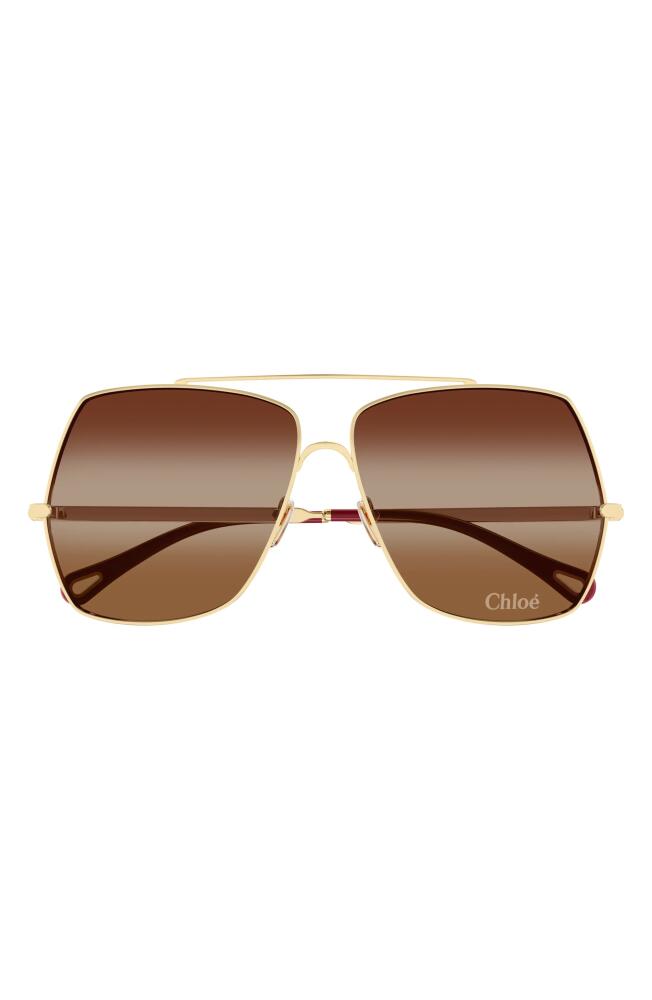 Chloé 62mm Gradient Square Sunglasses in Gold 1 Cover