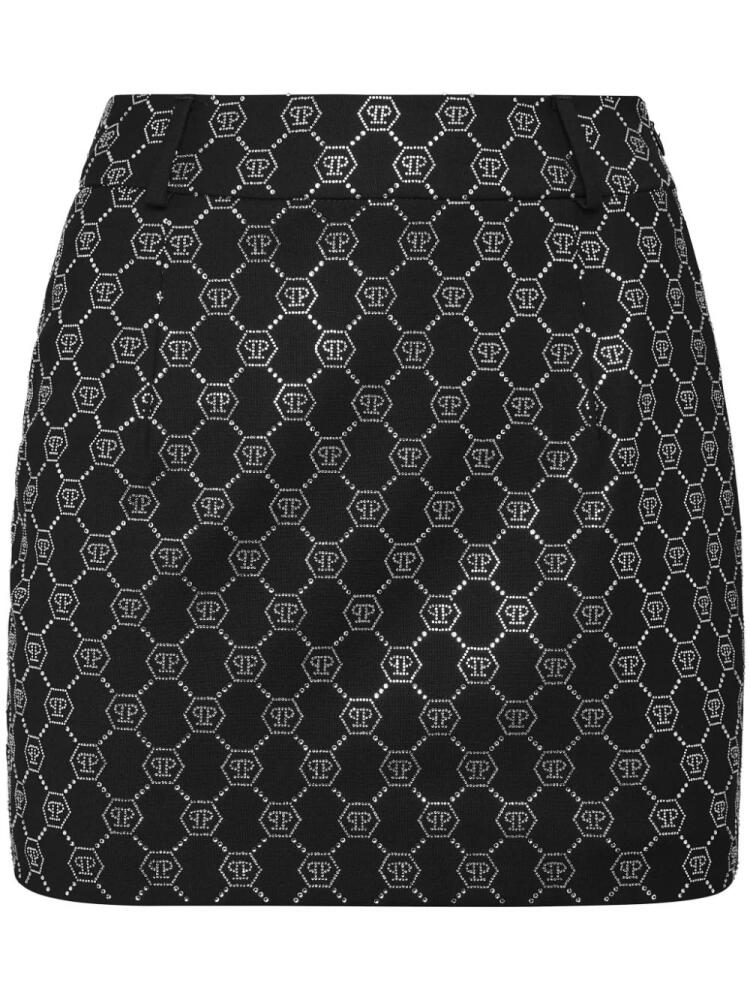 Philipp Plein monogram-embellished mini skirt - Black Cover