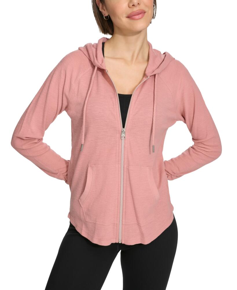 Calvin Klein Performance Ruched-Sleeve Zip Hoodie, Xs-3X - Ash Rose Cover