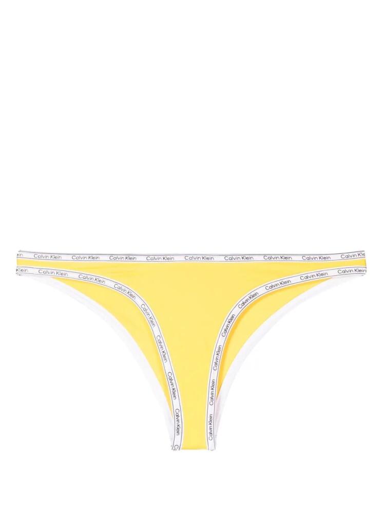 Calvin Klein logo-print strap bikini bottoms - Yellow Cover