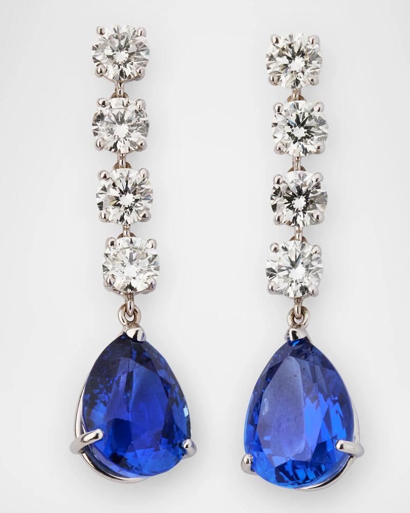 Piranesi 18K White Gold Blue Sapphire and Diamond Earrings Cover