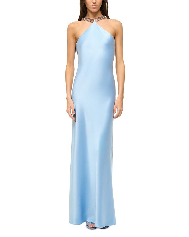 Staud Cadence Beaded Strap Halter Gown Cover