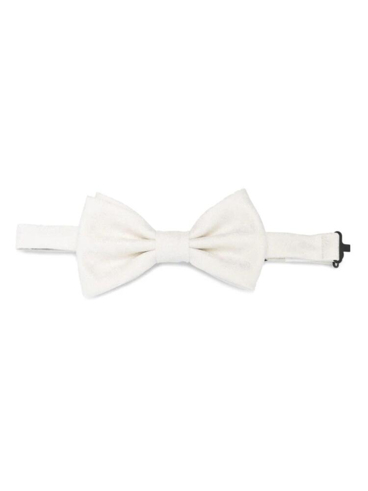 Lady Anne patterned-jacquard bow tie - White Cover