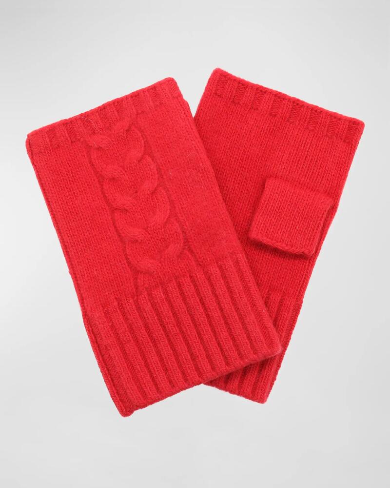 Bergdorf Goodman Men's Cable-Knit Fingerless Gloves Cover