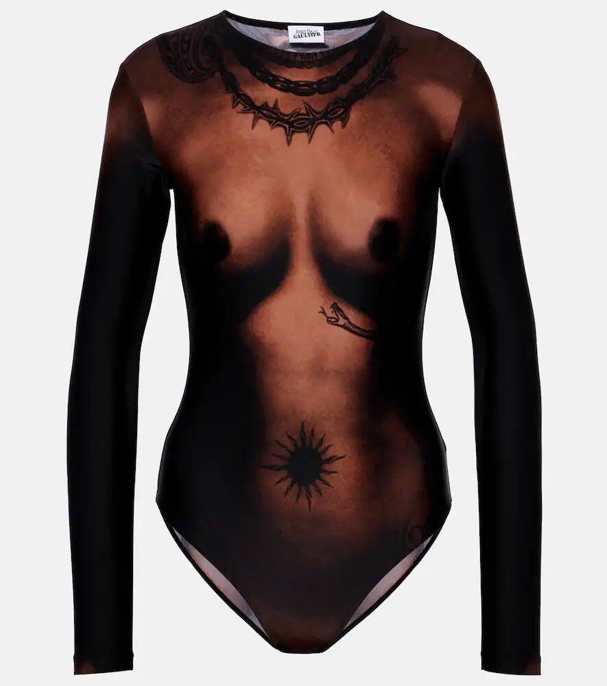 Jean Paul Gaultier Tattoo trompe-l'ail jersey bodysuit Cover