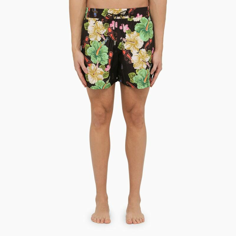 ETRO Black swimming costume with multicoloured flower print Cover