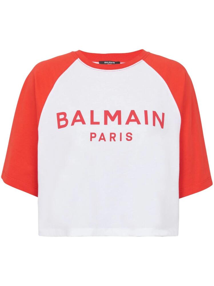 Balmain logo-print cotton T-shirt - White Cover