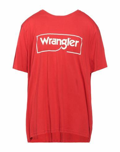 Wrangler Man T-shirt Red Cotton, Viscose Cover