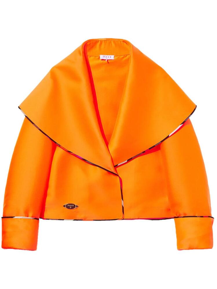 PUCCI logo-plaque wide-collar jacket - Orange Cover