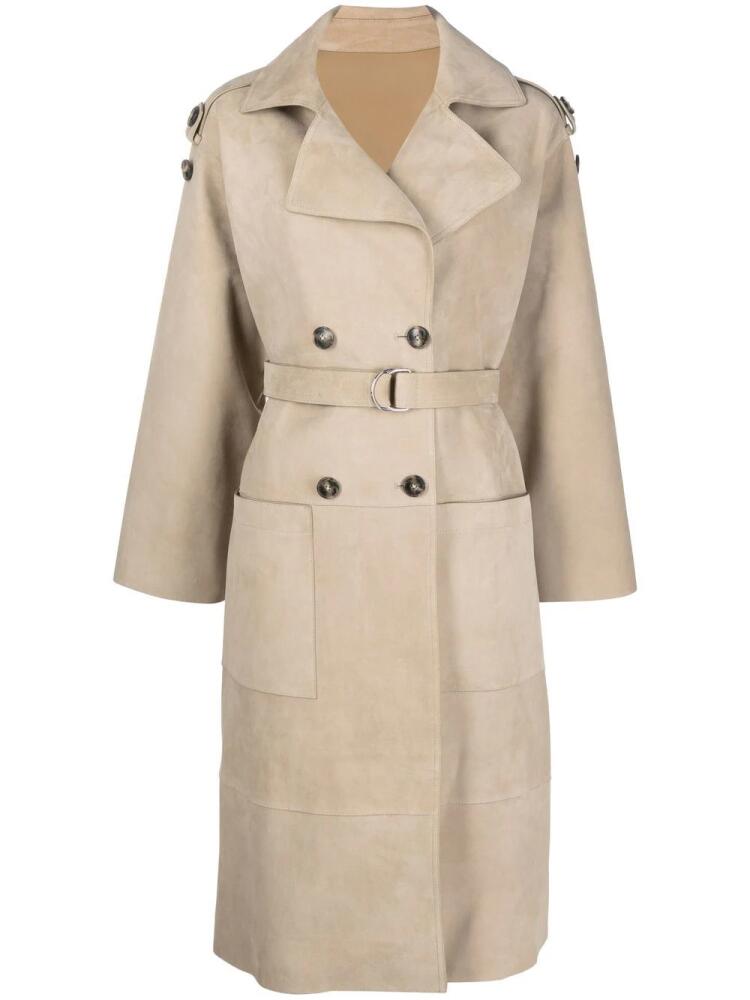 Yves Salomon belted-waist trench coat - Neutrals Cover