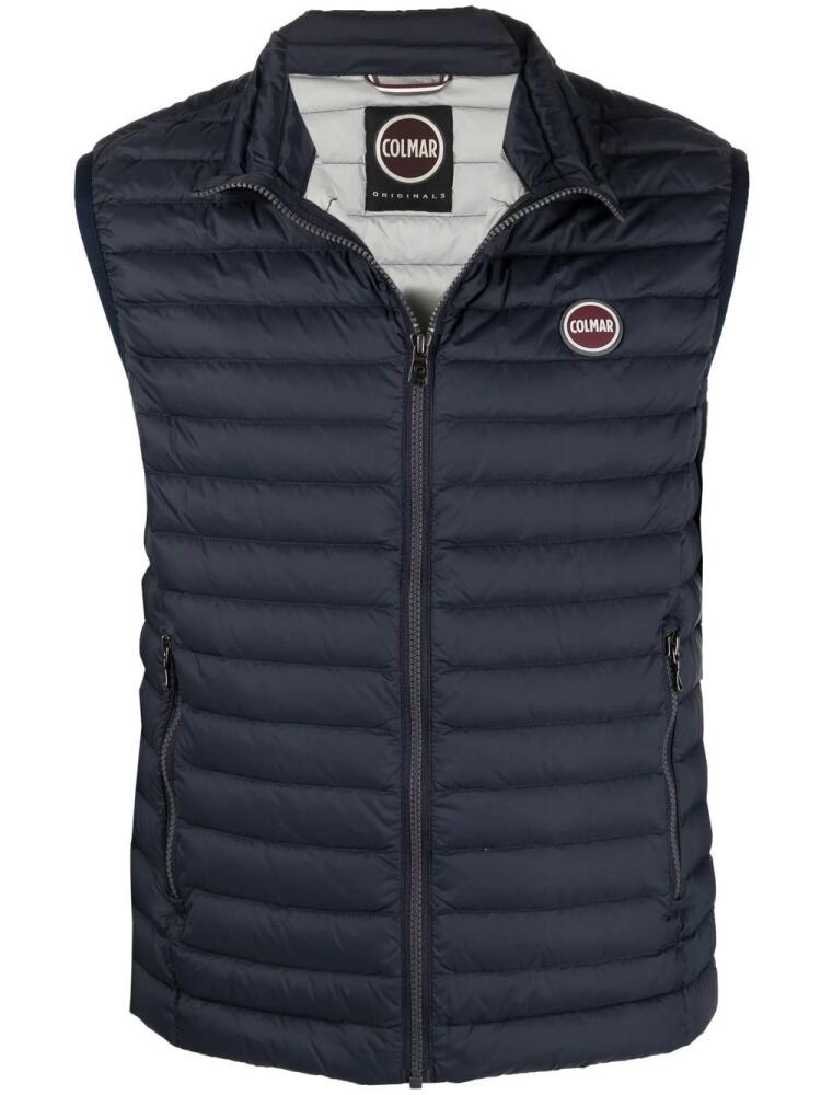 Colmar logo-patch quilted gilet - Blue Cover