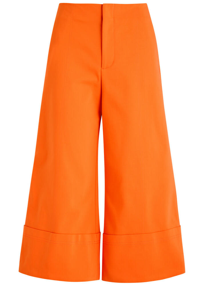 Alice + Olivia Andra Wide-leg Cropped Cotton-blend Trousers - Orange Cover