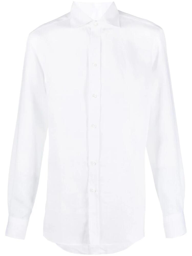 Ralph Lauren Purple Label long-sleeved linen shirt - White Cover