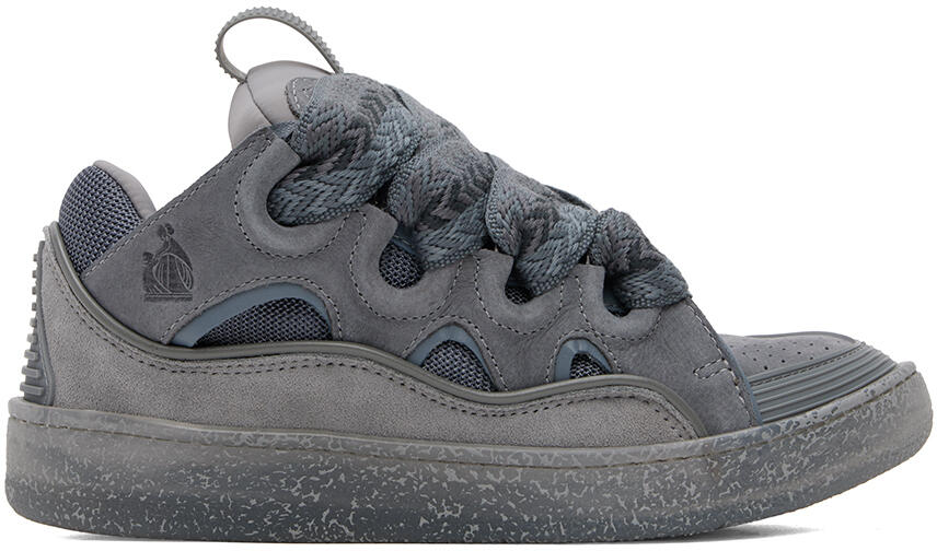 Lanvin Gray Leather Curb Sneakers Cover