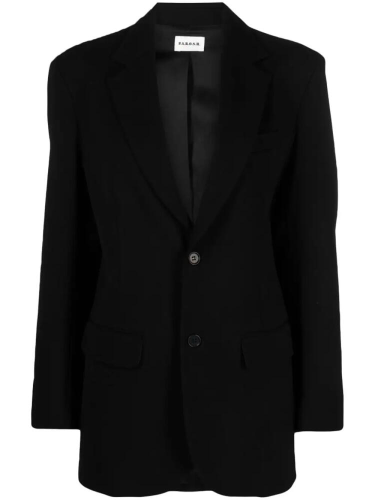 P.A.R.O.S.H. single-breasted virgin wool blend blazer - Black Cover