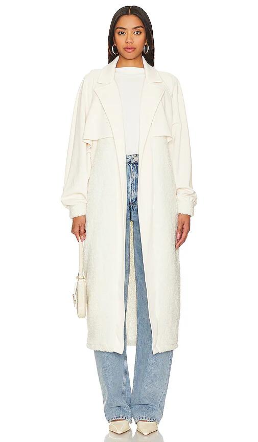 Lanston Sherpa Trench Coat in Cream Cover