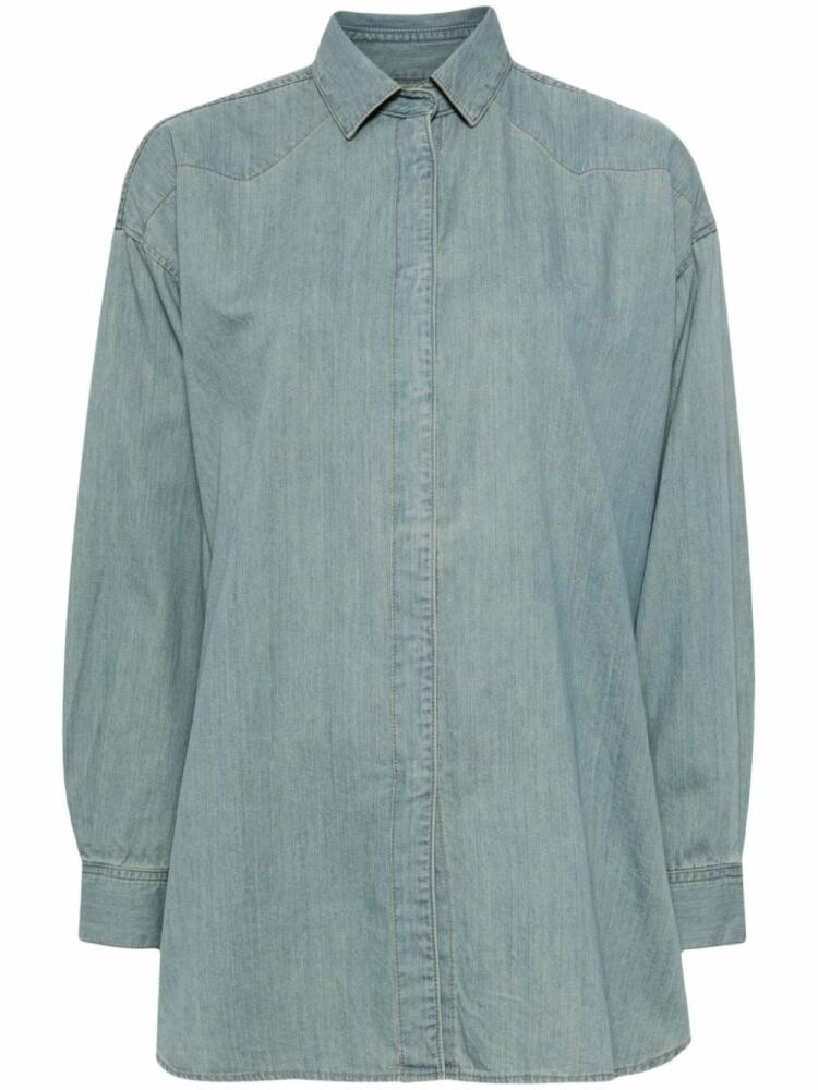 Tu es mon Tresor The Turquoise oversized denim shirt - Blue Cover