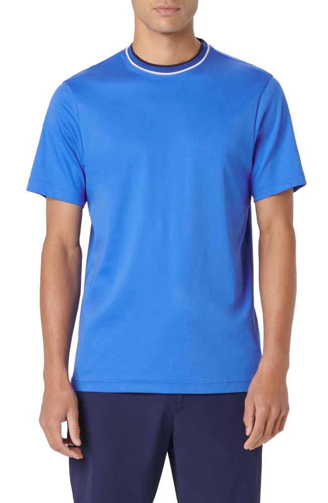 Bugatchi Tipped Crewneck T-Shirt in Classic Blue Cover