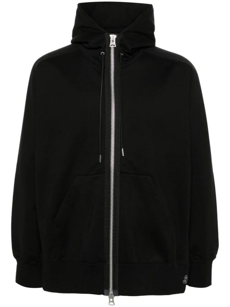 sacai zip-up cotton hoodie - Black Cover