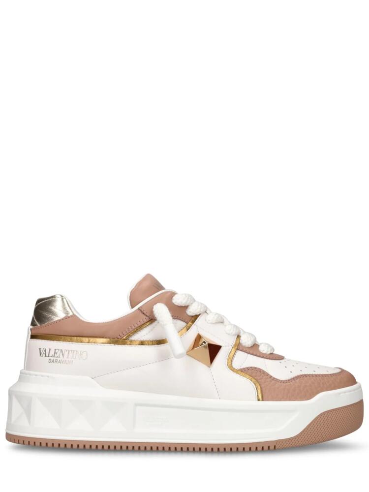 VALENTINO GARAVANI 50mm One Stud Leather Sneakers Cover