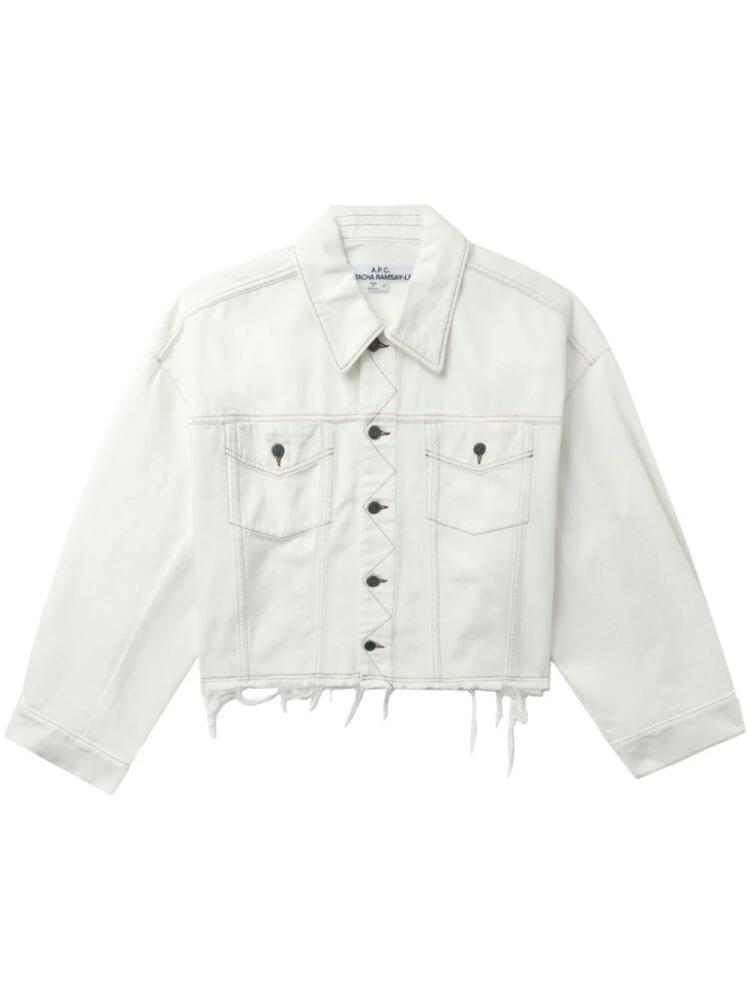 A.P.C. Grosieur raw-cut denim jacket - Neutrals Cover