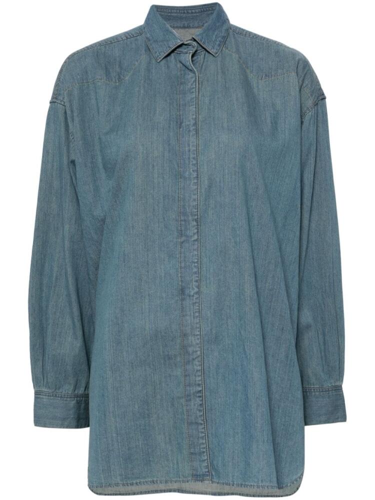 Tu es mon Tresor The Turquoise oversized denim shirt - Blue Cover