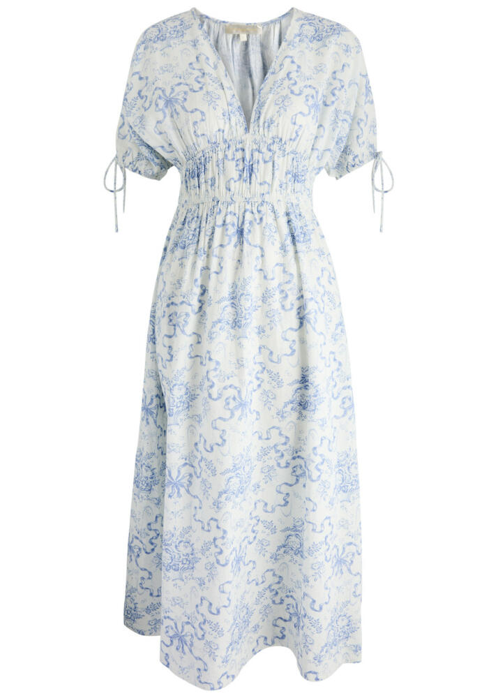 Loveshackfancy Mastey Printed Cotton Midi Dress - Blue Cover