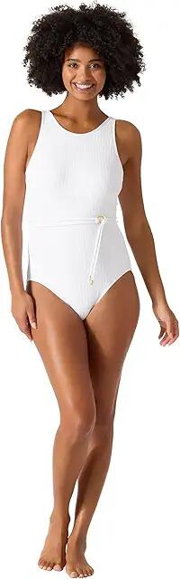 Tommy Bahama Cable Beach High Neck One-Piece (White) Women's Swimsuits One Piece Cover