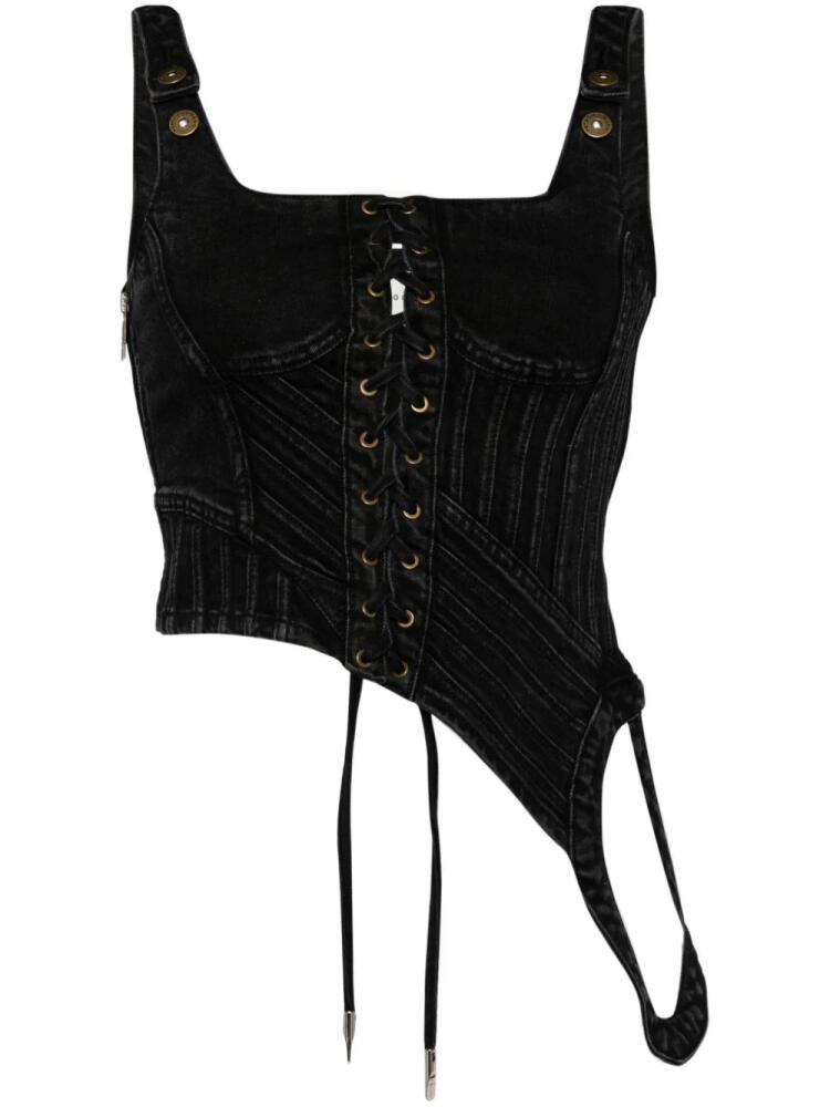 Feng Chen Wang lace-up fastening vest - Black Cover