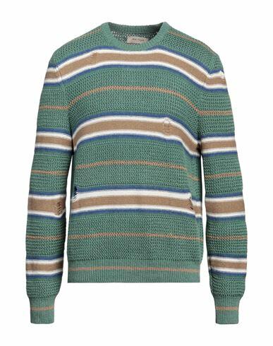 Nick Fouquet Man Sweater Green Linen, Cotton Cover