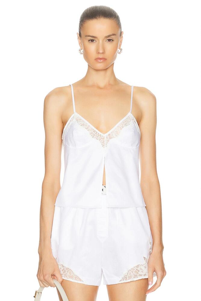 fleur du mal Lace Insert Poplin Cami in White Cover