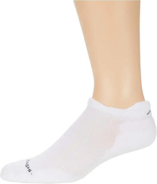 Darn Tough Vermont Run Coolmax No Show Tab Ultra-Lightweight with Cushion (White) Men's Crew Cut Socks Shoes Cover