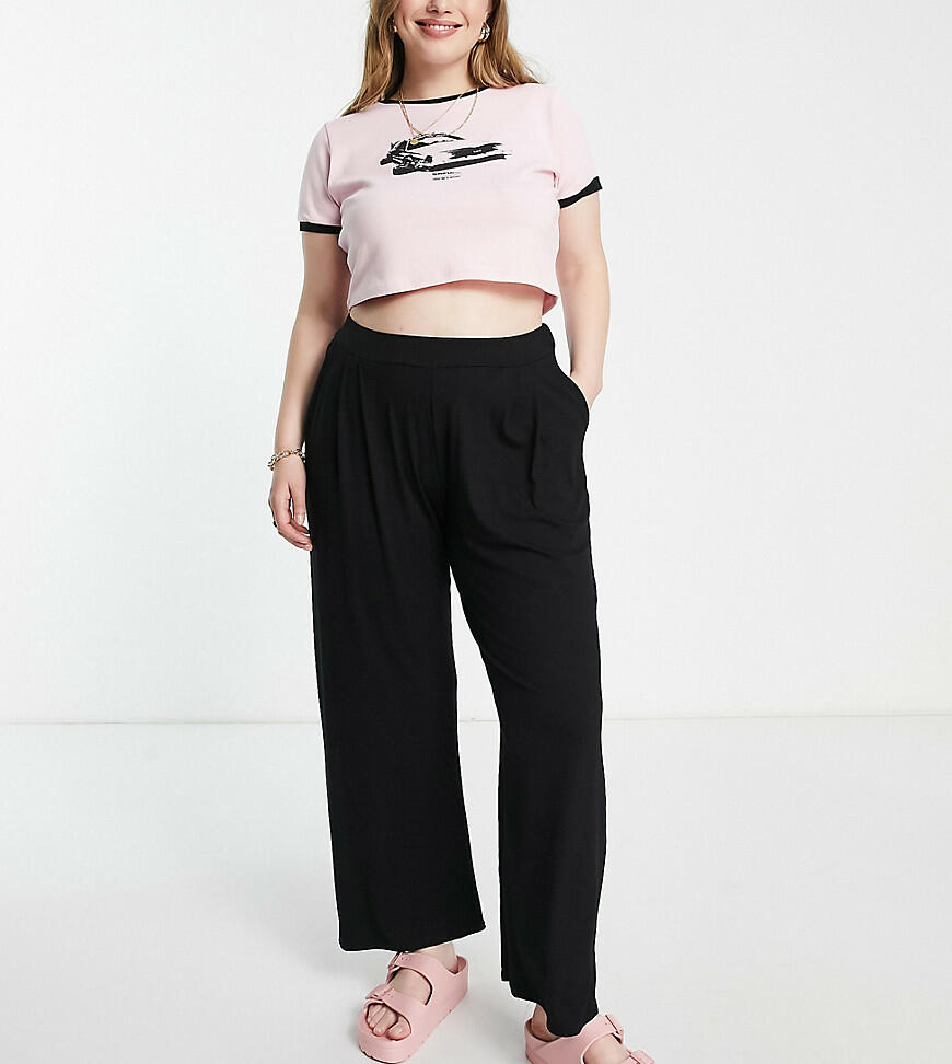 Yours pleat front tailored pants in black Cover