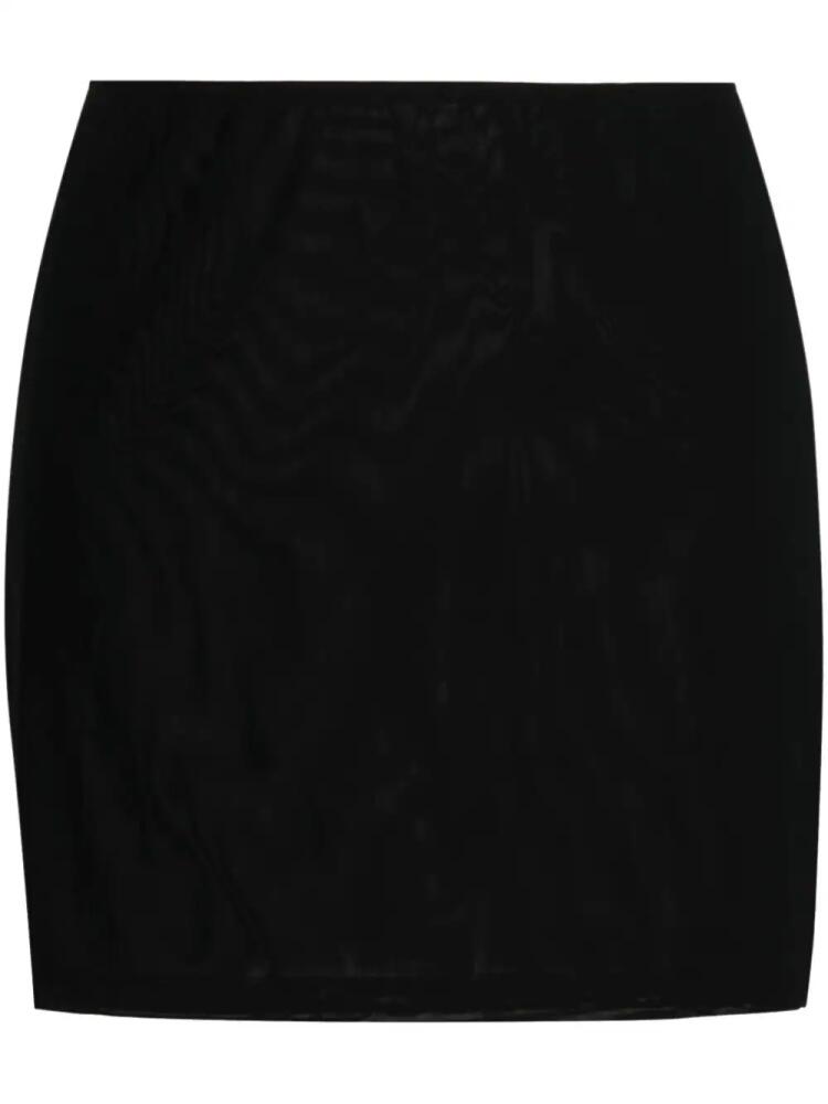 Fleur Du Mal high-waisted mesh-panel skirt - Black Cover