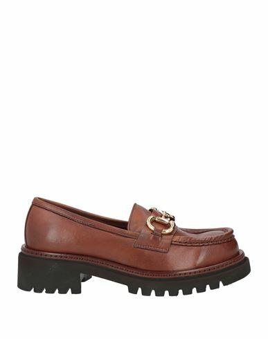 Calpierre Woman Loafers Brown Leather Cover