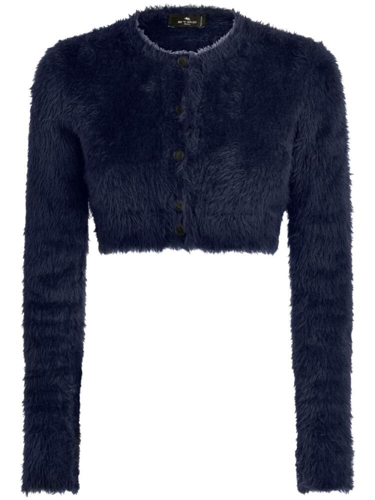 ETRO brushed-knit cropped cardigan - Blue Cover