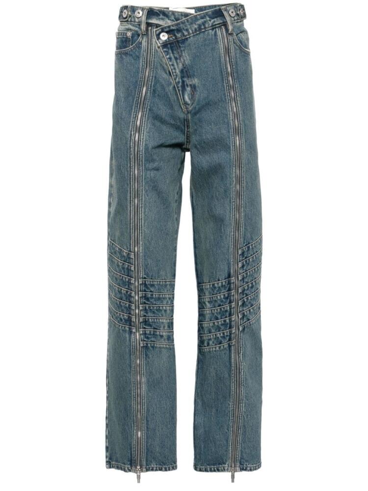 Feng Chen Wang pleated straight-leg jeans - Blue Cover