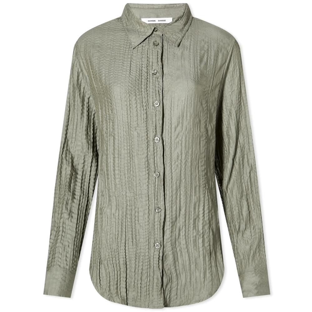 Samsøe Samsøe Women's Saisabel Shirt Co-ord in Dusty Olive Cover