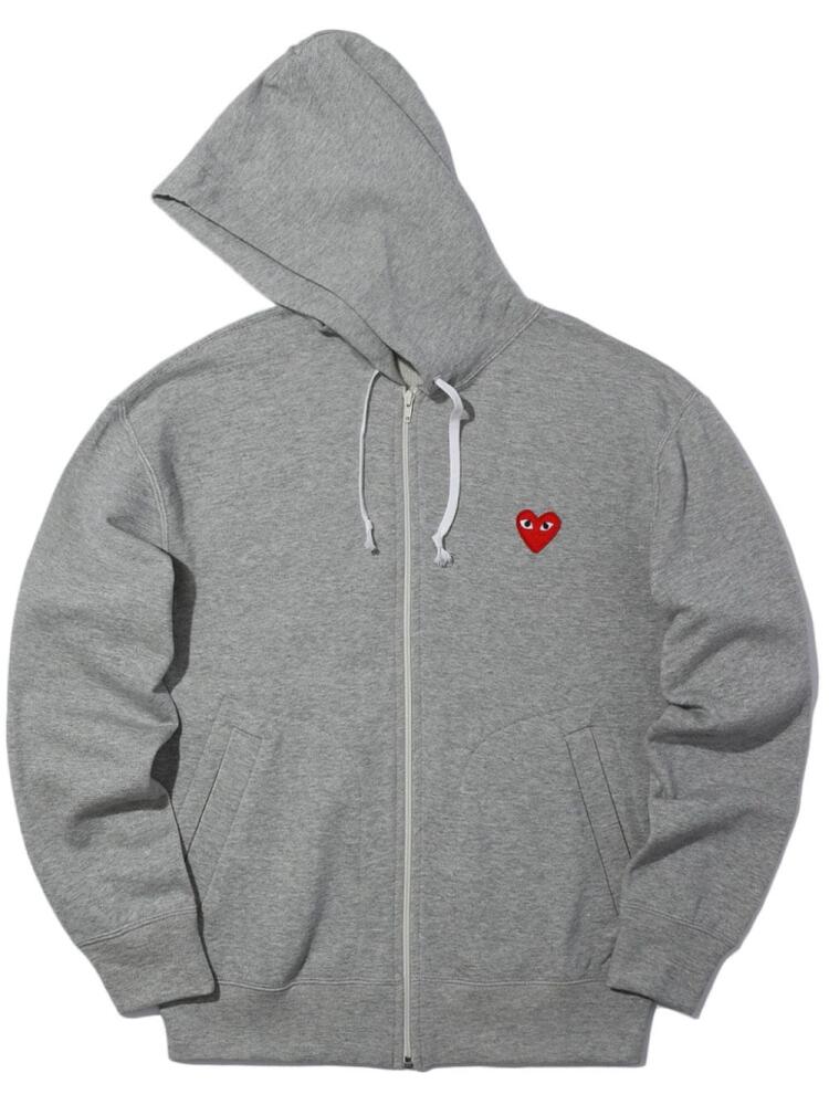 Comme Des Garçons Play 5 Heart-print cotton hoodie - Grey Cover