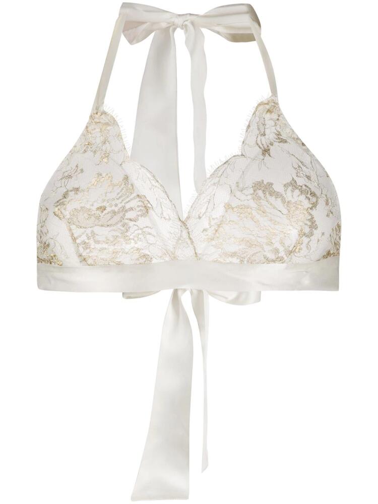 Gilda & Pearl Reverie lace and satin bra - White Cover