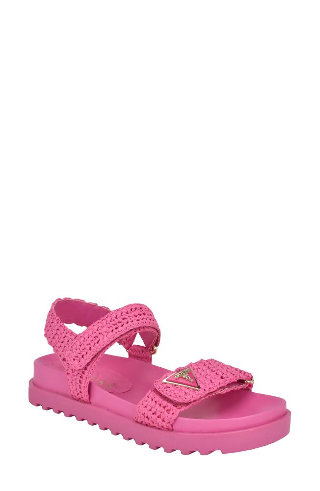 GUESS Fabrica Raffia Sandal in Medium Pink Cover