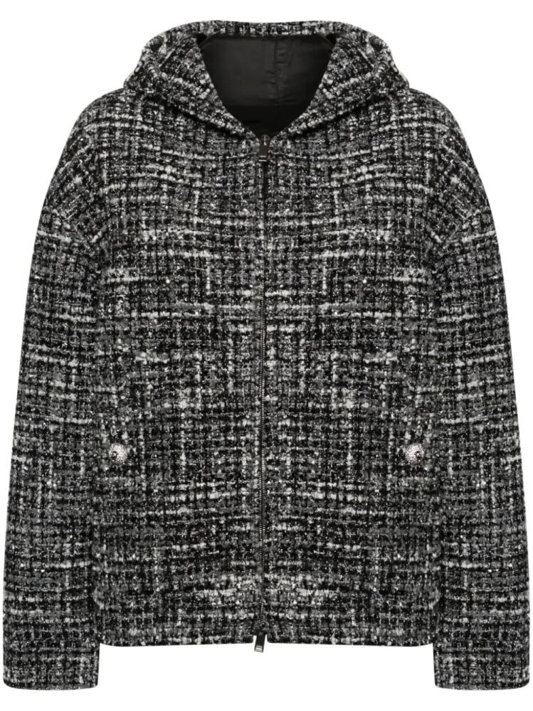 Valentino Garavani hooded tweed jacket - White Cover