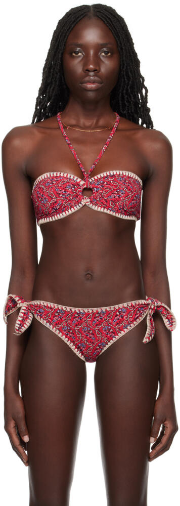 Isabel Marant Etoile Red Starnea Bikini Top Cover