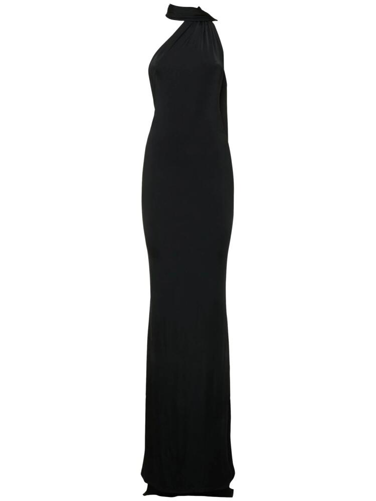 NINA RICCI Draped Halter Gown W/scarf Cover