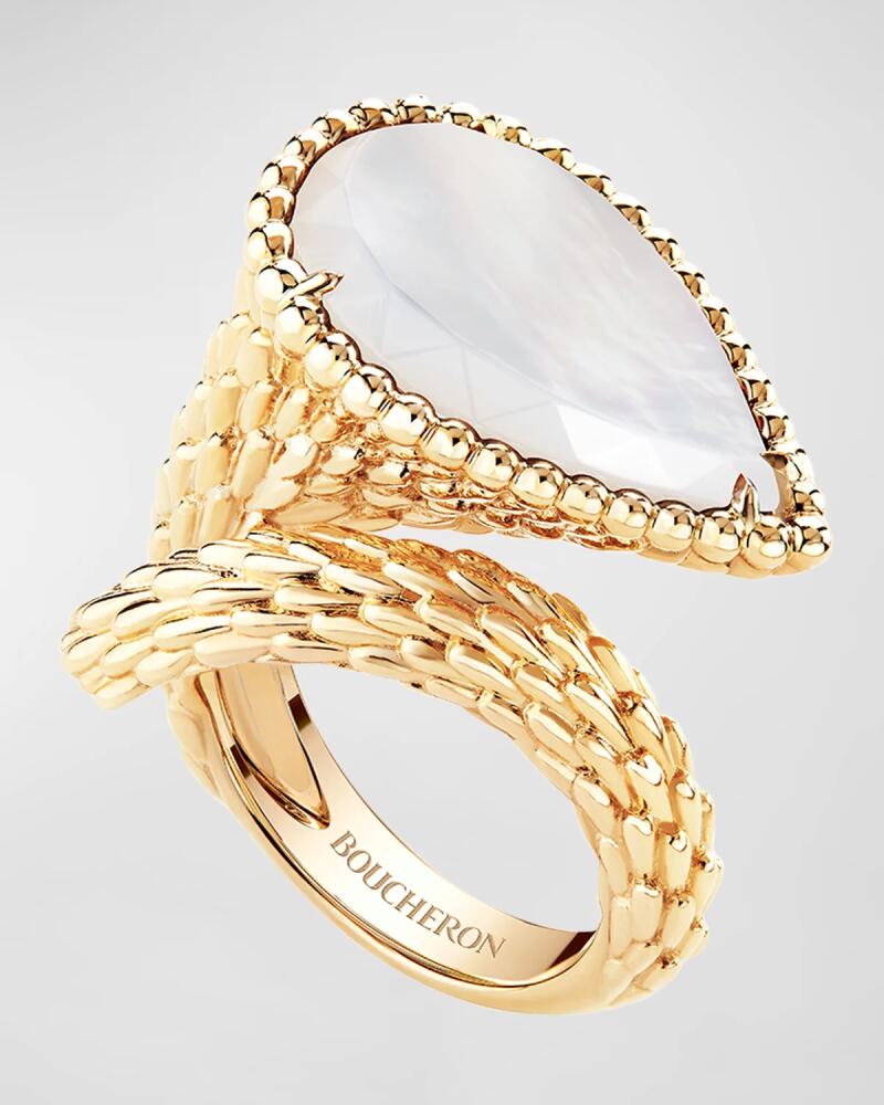 Boucheron Serpent Boheme 18K Yellow Gold Mother-of-Pearl Ring Cover